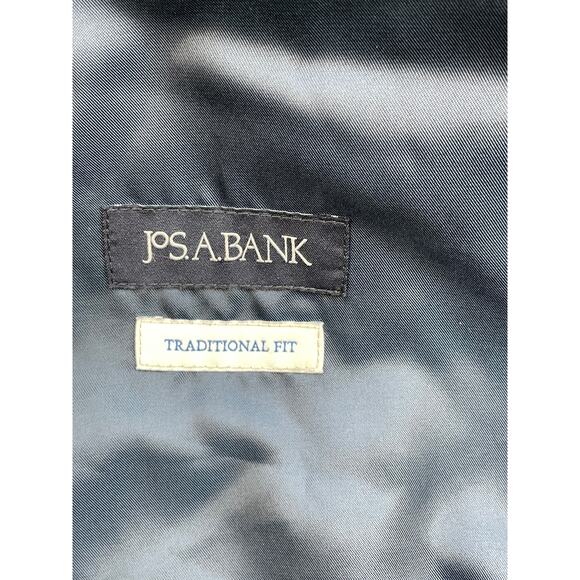 Jos A Bank Blazer Men 52R Navy Blue Wool Blend Stretch Gold Buttons - Picture 5 of 10